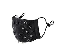 LVUNZJCA Steampunk Mask Punk Willow Spike PU Leather Mask Halloween Party Outdoor for Cosplay Party