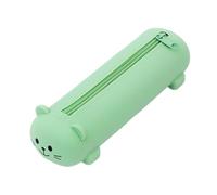 LVUNZJCA Student Pencil Bag Silicone Pencil Bag School Pen Holder Pencil Case Portable Pencil Pouch for School Office(Green)