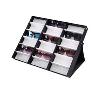 LVUNZJCA Sunglasses Storage Box 12pcs 16pcs Lined Velvet Sunglasses Storage Box Display Glasses Tray for Women and Men(18pcs white)
