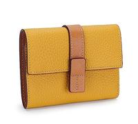 LVUNZJCA Women's Short Wallet Ladies Wallet Zip Coin Pouch Leather Short Tri-fold Clip for Ladies Small Clutch(Yellow)