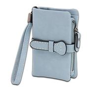 LVUNZJCA Women's Short Wallet Women's Short Wallet PU Soft Multifunction Zip Belt Wallet for Ladies Small Clutch(B)