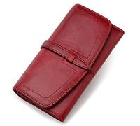LVUNZJCA Women's Wallet Leather Wallet Women RFID Long Zipper Retro Women Wallet Ladies Purse