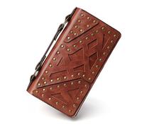 LVUNZJCA Women's Wallet Punk Women's Purse Long Double Zipper Clutch Wallet Ladies Purse