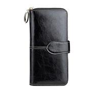 LVUNZJCA Women's Wallet RFID Protection Women Leather Wallet Ladies Purse(Noir)