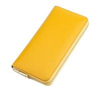 LVUNZJCA Women's Wallet Women's Leather Long Wallet Leather Clutch Cloth Wallet Ladies Purse(Yellow)