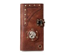 LVUNZJCA Women's Wallet Women's Purse Industrial Vintage Medium Long Clutch Wallet Ladies Purse