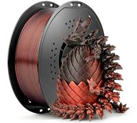 LVVJ3D Silk PLA 3D Printer Filament, Dual Colour Silk Red, Black Rainbow Filament, Rainbow PLA 3D Printer Filament, Clean Wound Dimensional Accuracy +/-0.03mm, 1KG/Spool