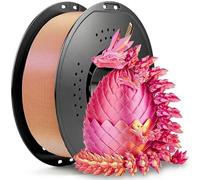 LVVJ3D Silk PLA 3D Printer Filament, Red,Gold,Purpple Tri Colors Filament, Rainbow PLA 3D Printer Filament, Clean Wound Dimensional Accuracy +/-0.03mm, 1KG/Spool