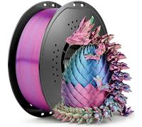 LVVJ3D Silk PLA 3D Printer Filament, Red, Green, Blue Tri Colors Filament | Shiny Metallic Finish Rainbow PLA 3D Printer Filament for Bambu Lab 3D Printers, AMS, AMSLite, 1KG/Spool