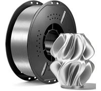 LVVJ3D Silk PLA 3D Printer Filament, Silk Silver Filament 1.75mm, Clean Wound Dimensional Accuracy +/-0.03mm, 1KG/Spool