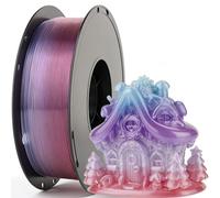 LVVJ3D Translucent PETG Filament 1.75mm, Easy to Print Clear 3D Printer Filament, Transparent Rainbow Red Purple Green PETG, Aurora 1KG/Spool