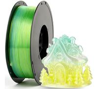 LVVJ3D Transparent PETG Filament 1.75 mm - High-Toughness Translucent Multicoloured Rainbow 3D Printer Filament, FDM Printer Compatible, Lime Green 1 kg/Spool