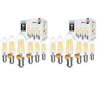 LVWIT 4W C35 Small Bayonet Bulb 40W Incandescent Bulbs Equivalent, B15 LED Filament Candle Bulb,470Lm, 2700K Warm White Candle B15 Bulbs Small Bayonet,220-240V,NO-Dimmable,(35MM*97MM/ 6 PCS)