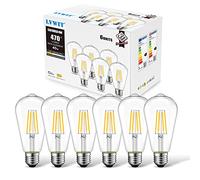 LVWIT 4W Edison Screw Bulb,E27 Vintage Light Bulbs 40W Equivalent,470LM,2700K Warm White E27 GLS Bulb,ST64 Squirrel Cage Bulbs,220-240v,Non-dimmable (6 PCS)