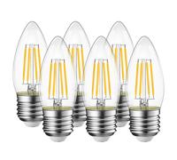 LVWIT 4W LED Filament Bulb E27, 6 Pack, 470Lm, Warm White