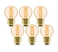 LVWIT 4W Vintage SES E27 LED Golf Filament Bulb,Antique Edison E27 Globe Light Bulbs,35W Equivalent,410LM,2400K Warm White Golf Ball,45 * 77MM,220-240V,Non-Dimmable (6PCS)