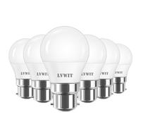 LVWIT 6.5W B22 Golfball LED Light Bulbs, Golf Ball Led