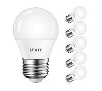 LVWIT 6 Pack E27 LED Light Bulb, 5W Equivalent to 40W, G45 Golf Ball Bulbs 2700K Warm White, 470Lm, Non-Dimmable