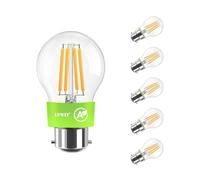 LVWIT B22 Bulb,Ultra-Efficient LED Filament Light Bulb,40W Golf Ball Bayonet Light Bulbs,2.2W Energy Efficient Light Bulb,A-Class Warm White Light Bulbs Bayonet,470LM,2700K,Non Dimmable (6,Clear)