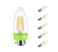 LVWIT B22 Candle Bulb,Ultra-Efficient Light Bulb,40W Bayonet Light Bulbs,2.2W Energy Saving Candle Bulbs, A-Class Warm White Light Bulbs Bayonet,470LM,2700K,Non Dimmable (6PCS,Clear)