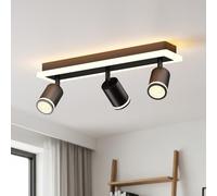 LVWIT Black Ceiling Light Fitting,3 Way Spot Lights,Bedroom Lights Ceiling with GU10,Adjustable Kitchen Lights Ceiling,Spotlight Bar Lighting,Living Room Lighting,Modern Ceiling Spots(NO Bulbs)