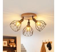 LVWIT Black Ceiling Light,Spot Light Fittings Ceilings,Wall Kitchen Lights with E14,Adjustable 3 Way Spotlights,Industrial Wall Lights,Ceiling Lights for Living Room