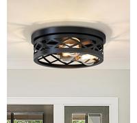 LVWIT Black Hallway Light Fittings Ceilings,3 Way Kitchen Ceiling Light Fitting with E27 Flush Light Fittings Ceilings,Spot Lights,Chandeliers Ceiling Light for Bedroom,Living Room(NO Bulb)