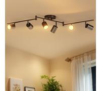 LVWIT Black Kitchen Lights Ceiling,Light Fittings Ceilings,6 Way Ceiling Spotlight Fitting,GU10 Base Spot Lights,Ceiling Lights for Kitchen Lounge Bedroom Dining Room(Bulb Not Included)