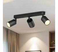 LVWIT Black Light Fittings Ceilings,3 Way Ceiling Spotlight Fitting,GU10 Kitchen Lights Ceiling,GU10 Base Spot Lights for Kitchen Lounge Bedroom Dining Room(Bulb Not Included)
