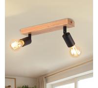 LVWIT Black Light Shade,2 Way Wood Spot Lights,Light Fittings Ceilings, Wall Kitchen Lights,Adjustable Black Ceiling Light,Kitchen Lights Ceilings,Industrial Wall Lamp Holder (NO Bulbs)