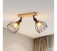 LVWIT Black Light Shade,Spot Light Fittings Ceilings,Wall Kitchen Lights with E14,Adjustable 2 Way Spotlights Ceiling Light,Industrial Wall Lights,Ceiling Lights for Living Room(NO Bulbs)