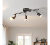 LVWIT Ceiling Spotlight Rotatable,3 Way Living Room Lights Ceiling,GU10 Black Kitchen Lights Ceiling,GU10 Base Spot Lights,Ceiling Light Fitting Bracket for Lounge Bedroom Dining Room(NO Bulb)