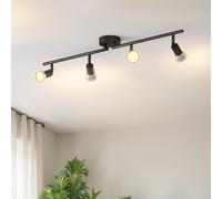 LVWIT Ceiling Spotlight Rotatable,4 Way Living Room Lights Ceiling,GU10 Black Kitchen Lights Ceiling,GU10 Base Spot Lights,Ceiling Light Fitting Bracket for Lounge Bedroom Dining Room(NO Bulb)