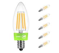 LVWIT E14 Candle Bulb,Ultra-Efficient E14 Light Bulb,40W Small Screw Light Bulbs,2.2W Energy Saving Light Bulbs,A-Class Warm White Light Candle Bulbs,470LM,2700K,Non Dimmable (6 PCS,Clear)