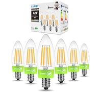 LVWIT E14 Candle Bulb,Ultra-Efficient E14 Light Bulb,40W Small Screw Light Bulbs,2.2W Energy Saving Light Bulbs,A-Class Warm White Light Candle Bulbs,470LM,2700K,Non Dimmable (6 PCS,Clear)