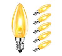 LVWIT E14 Flame Bulb,Fire Flickering Chandelier Candle Light Bulbs,1800K Warm Light E14 Flickering Flame Bulb,Orange Light Bulb for Party Patio Porch Indoor Decorations,Non-Dimmable(6 PCS,2 Modes)