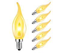 LVWIT E14 Flame Candle Led,Flickering Flame Chandelier Candle Light Bulbs,1800K Warm Light E14 Flickering Bulb,Fire Orange Light Bulb for Porch Indoor Decorations,Non-Dimmable(6 PCS,2 Modes)