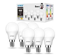 LVWIT E14 LED Teardrop Shape P45 Replaces 60 W Light Bulbs, Cool White 6500 K, 6.5 W LED Bulb, 806 lm, Pack of 6