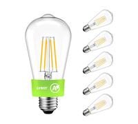 LVWIT E27 Bulbs,E27 Screw Bulb,Ultra-Efficient Class A Led Light Bulb 60W Equivalent,3.8W,806LM,Warm White 2700K GLS Edison Screw Bulb,Clear Glass Vintage Filament LED Bulb,Non Dimmable, Pack of 6