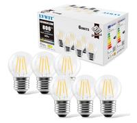 LVWIT E27 LED Filament Bulb,5.5W LED Vintage Globe Bulb,E27 Edison Screw Bulb,Golfball Mini Globe Bulb 60W Equivalent, 806Lm, Warm White 2700K, Not-dimmable(6 PCS)