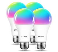 LVWIT E27 WiFi Dimmable Smart LED Bulb, 12W Repace 100 Watt, 1521Lm, Compatible with Alexa, Echo and Google Assistant, Dimmed TUYA/Smart Life APP, 4 Pack