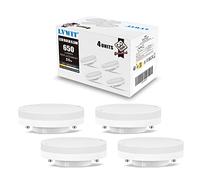 LVWIT GX53 LED Light Lamp,6.5W Kitchen Led Under Cabinet Lighting,Outdoor Light GX53 Light Bulbs,Spot Lights Bulbs,Warm White,3000K,650 Lumens,220-240V, Replace 50W (Non-Dimmable, 4PCS)