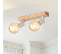 LVWIT Industrial Wall Lights,2 Way Spot Lights Shade,Light Fittings Ceilings,Adjustable Wood Ceiling Light E27,Kitchen Lights Ceiling,Wall Lamps for Bedroom (NO Bulbs)