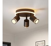 LVWIT Kitchen Lights Ceiling,Black Ceiling Light Fitting,3 Way Spot Light Ceilings with GU10,Bedroom Lights Ceiling,Adjustable Spotlight Bar Lighting(NO Bulbs)