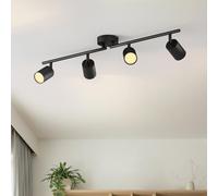 LVWIT Kitchen Lights Ceiling,Black Light Fittings Ceilings,4 Way Ceiling Spotlight Fitting,GU10 Base Spot Lights,Ceiling Lights for Kitchen Lounge Bedroom Dining Room(Bulb Not Included)