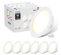 LVWIT Kitchen Spot Lights Ceiling,LED Downlight Ceiling,12W Ultra Slim Recessed Ceiling Lights,1320Lm,Neutral White 4000K Non-Dimmable Spotlights for Bathroom Kitchen Hallway,6 Pack