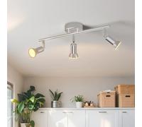 LVWIT LED Ceiling Light Rotatable,3 Way Modern Kitchen Ceiling Lights,GU10 Spot Lights,Light Fittings Ceilings,Ceiling Light Fitting Bracket for Lounge Bedroom Dining Room(White Chrome,No Bulbs)