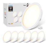 LVWIT LED Downlight Ceiling,24W Ultra Slim Recessed Ceiling Lights,4000K Neutral White Spotlights,2640LM Spot Lights Ceiling for Bathroom Kitchen Living Room,Non-Dimmable6 Pack