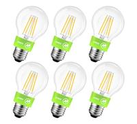 LVWIT LED E27 Bulbs,E27 Screw Bulb,Ultra-Efficient Class A Led Light Bulb, 3.8W (60W Equivalent),806LM, Warm White 2700K GLS Edison Screw Bulb,Clear Filament Bulb A60,Non Dimmable, Pack of 6