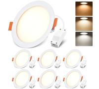 LVWIT LED Recessed Spot Lights,8W Led Panel Lighting,Soffit Lights,Waterproof Bathroom Down Lights Ceiling,800LM,3000K 4000K 6500K,Led Recessed Ceiling Lights,Spotlights Ceiling Lights(6PCS)